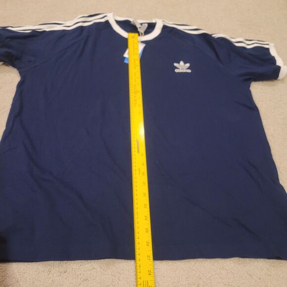 NWT ADIDAS Original 3-STRIPES TEE T-SHIRT Men SIZE 2XL Navy Embroidered Logo - Picture 7 of 12